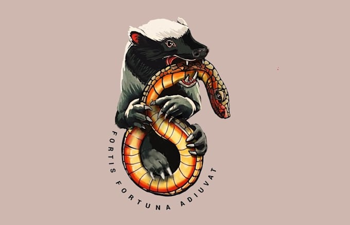 design honey badger tattoo logo
