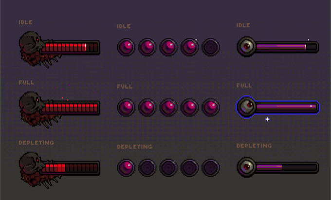Design pixel art ui ux, hud, game icon, game assets, rpg maker, 2dgame ...