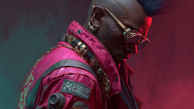 design anime character , cyberpunk character