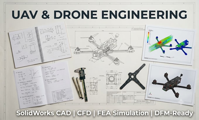 Design custom uav drone airframes and perform cfd fea analysis by Smith ...