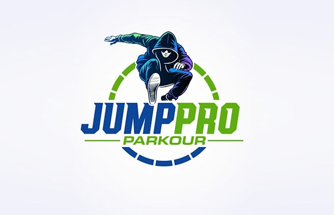 design unique jump pro parkour logo