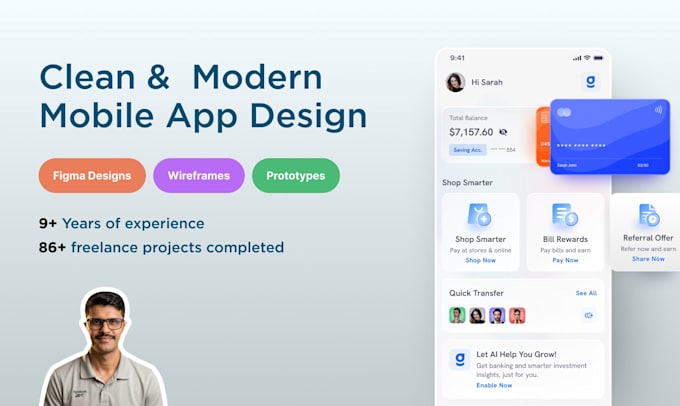 design a clean and modern consumer mobile app interface