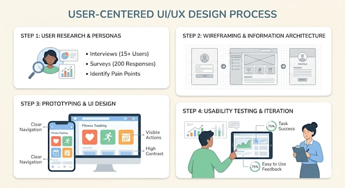 design user centered UI UX with research