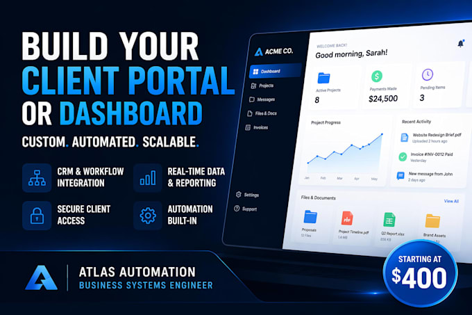 build your client portal or dashboard