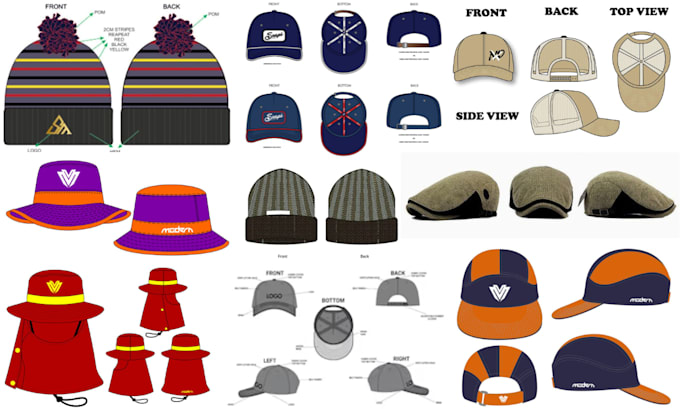create custom hat trucker, snapback, cap, dad, beanie, bucket hat, tech packs