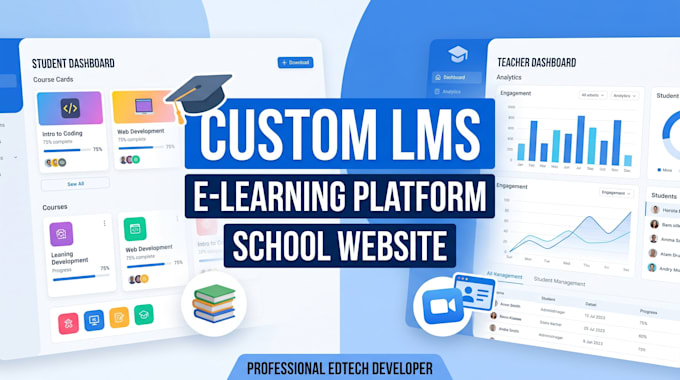 develop a custom lms platform and educational website for your school