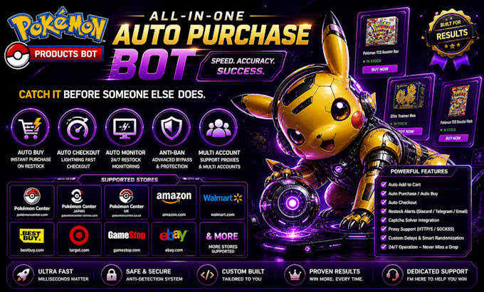 do pokemon bot auto purchase bot auto buying bot auto checkout bot shopping bot