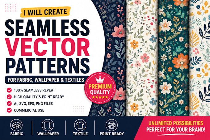 design seamless vector patterns for fabric and wallpaper