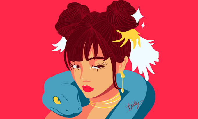 create a unique stylized character illustration