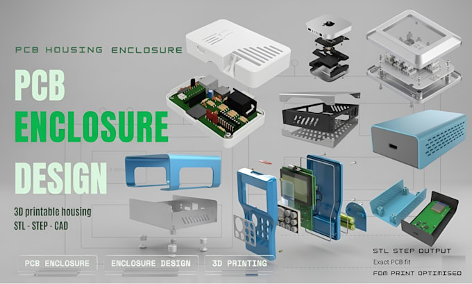 do pcb enclosure electronics case design 3d printable stl step housing for board