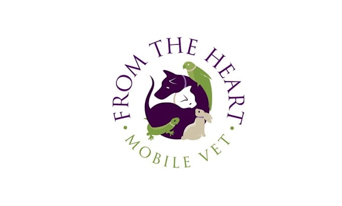 design icon heart mobile vet brand logo