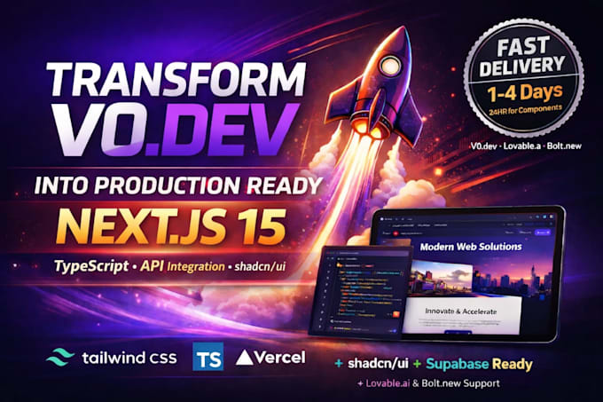 convert v0 dev lovable ai bolt new designs to nextjs 15 app with typescript