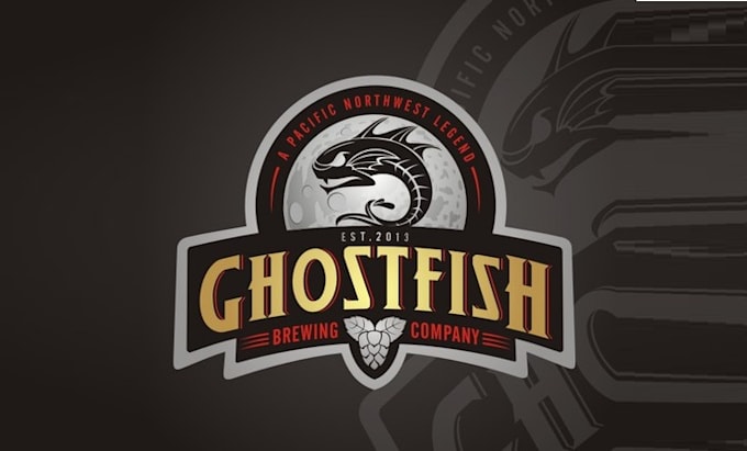 design ghost fish brewing company logo for you