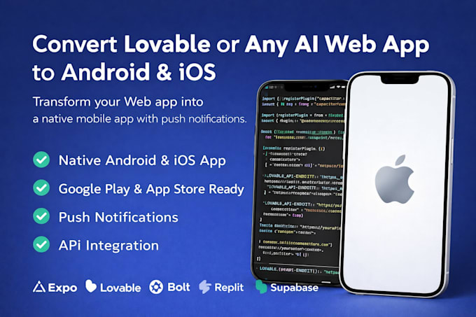 convert lovable web app base44 app to ios android app using capacitor testflight