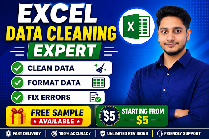 do excel data cleaning, formatting and error fixing fast