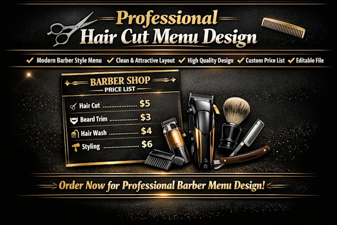 creat a hair cut menu