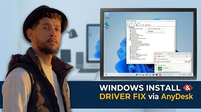 do a clean windows install and fix driver issues via anydesk
