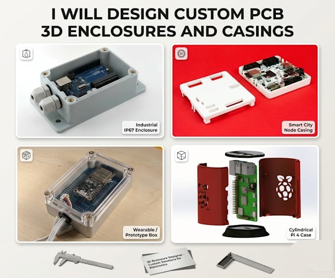 design custom pcb 3d enclosure and product casing for iot devices and electronic