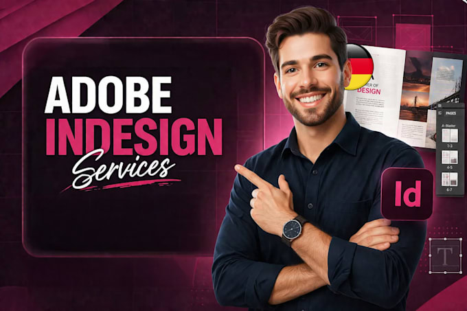 design book, brochure, or document layouts using adobe indesign