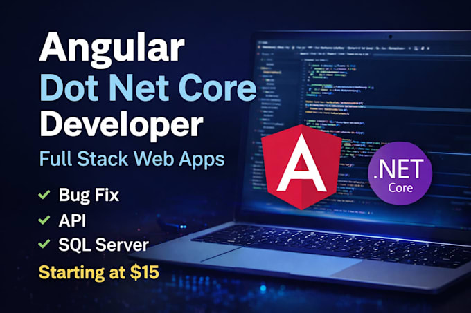 develop angular dot net core full stack web application