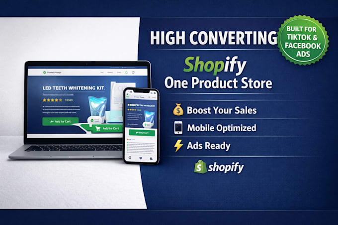 create a high converting shopify one product store or landing page