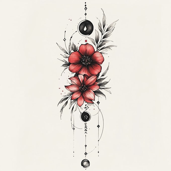 make a cute minimalistic line art tattoo design