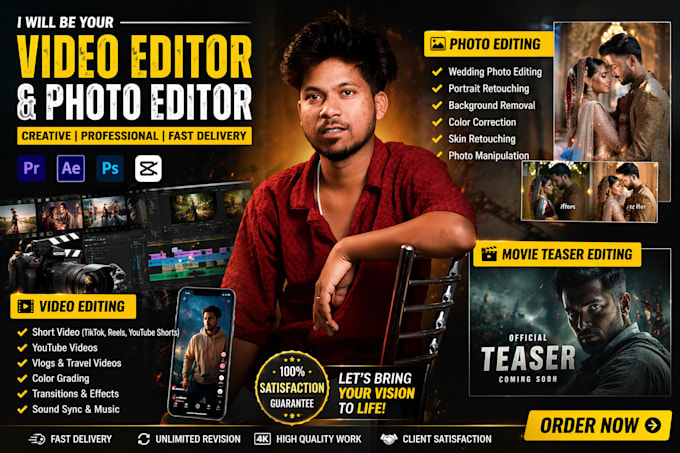 do professional video editing for youtube reels shorts ads