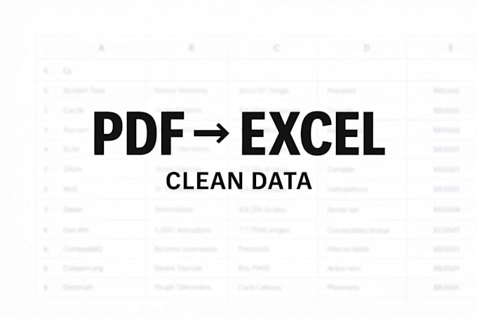 convert PDF to clean excel or CSV with structured tables