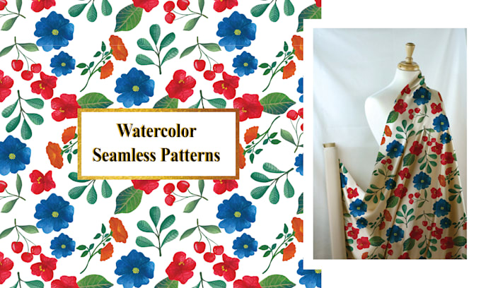 create unique watercolor seamless pattern design