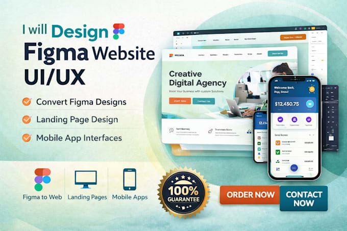 Design figma website ui ux, convert figma, landing page and mobile app ...