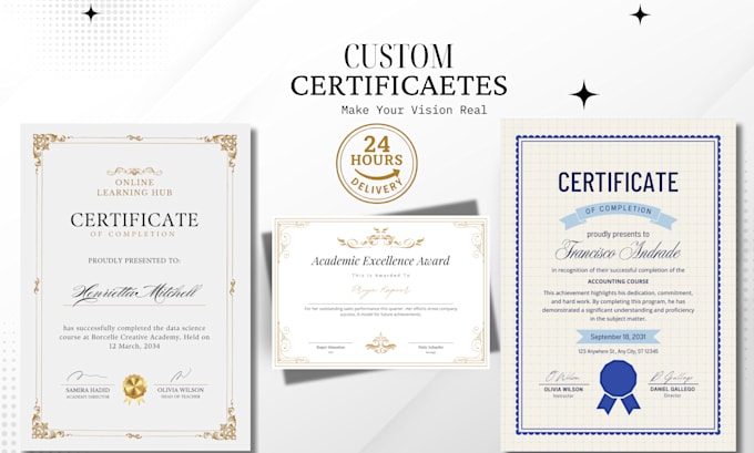 design elegant custom certificates