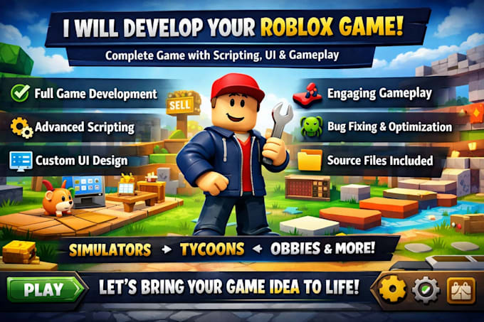 develop complete roblox with scripts ui
