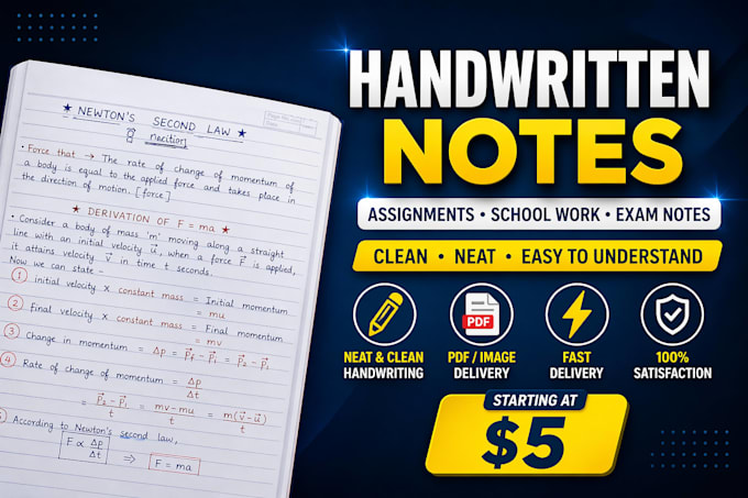 create neat and clean handwritten notes for students