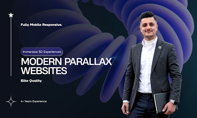 design a modern responsive parallax website with custom animation