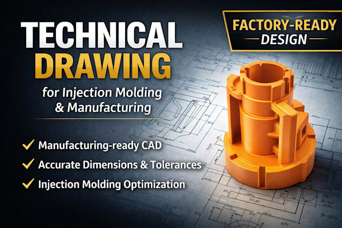create manufacturing ready technical drawing for injection molding