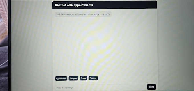 professional chatbot for business with booking system and auto replies