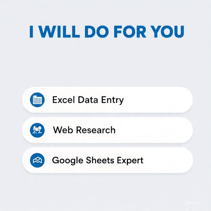 do excel data entry, web research, and google sheets work