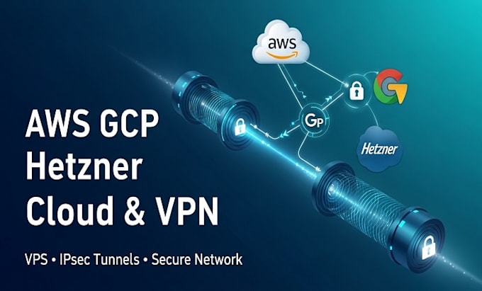 setup AWS gcp hetzner cloud vps VPN ipsec tunnels, proxmox,server setup