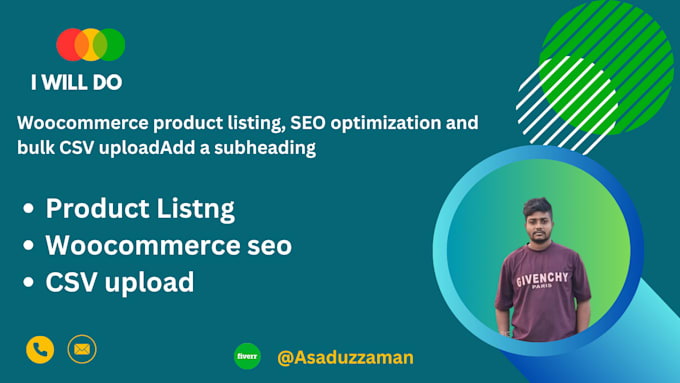 do woocommerce product listing, SEO optimization and bulk CSV upload
