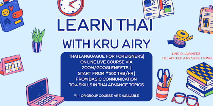 teach thai language for foreigners in any topics and level