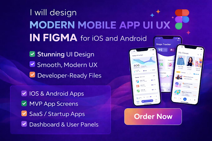Design modern mobile app ui ux in figma for ios and android by Sofia ...