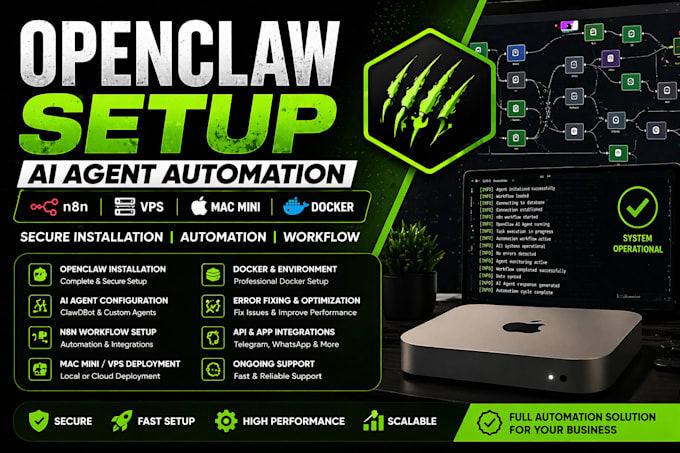 setup install openclaw ai agent automation n8n vps mac mini bot clawdbot
