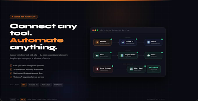 build custom n8n automations to streamline your business