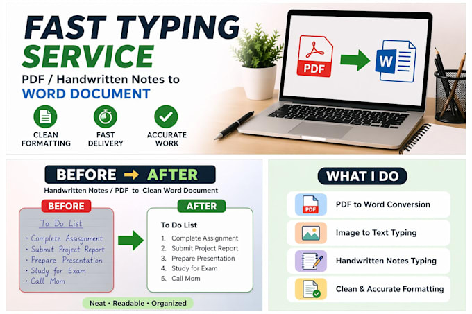 type PDF to word document fast