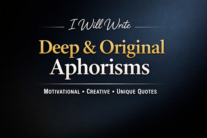 write deep original aphorisms and meaningful quotes