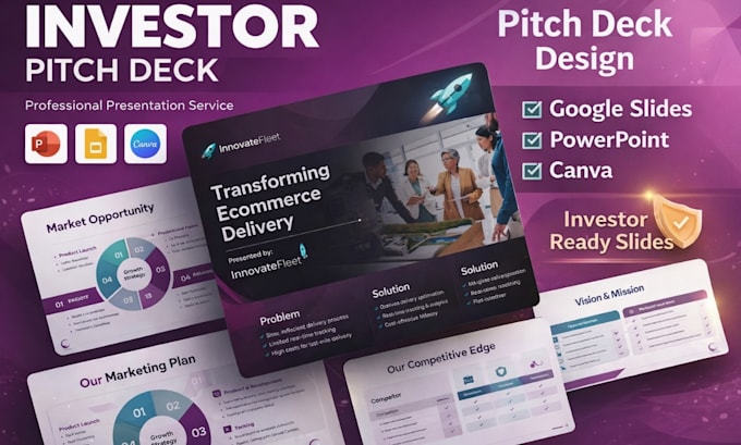design startup pitch deck google slides canva sales deck business presentation