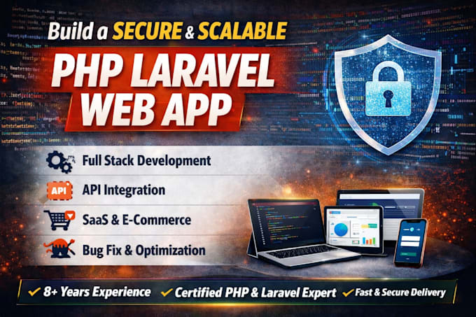 be your full stack php laravel expert developer build secure and fast website