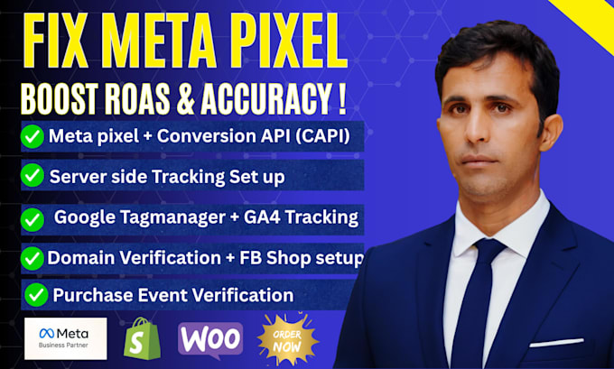 fix facebook pixel, setup meta pixel ,conversion API and shopify tracking issues