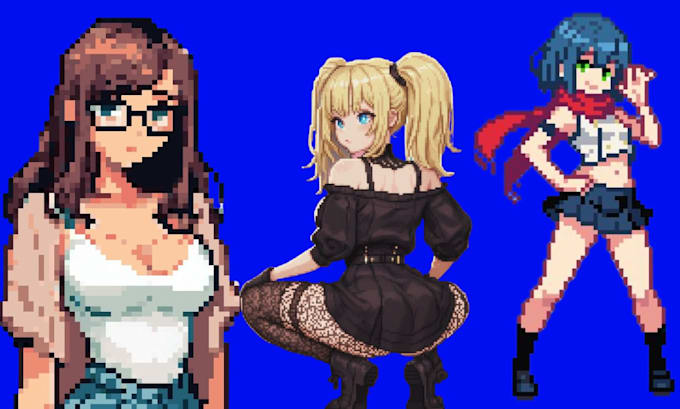create you a pixel art character nsfw sprite sheet pixel animation