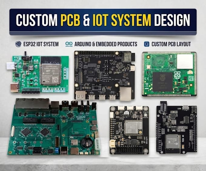 Design custom pcb, esp32 iot system, arduino, raspberry pi embedded ...